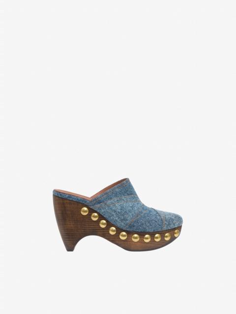 LE SABOT CLOGS IN DENIM AND WOOD
