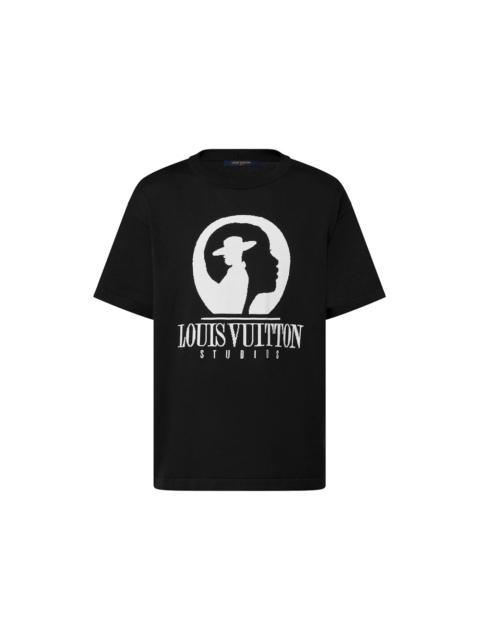 Louis Vuitton Short-Sleeved Cotton Intarsia Crewneck Dark Grey