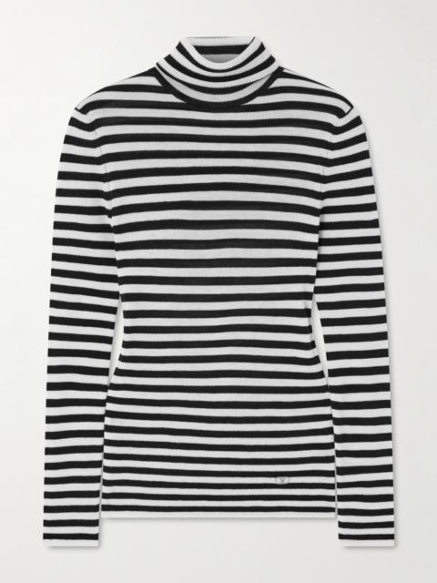 Striped Wool Turtleneck Sweater