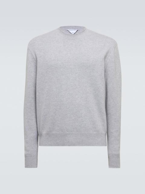 Intrecciato leather and cashmere sweater