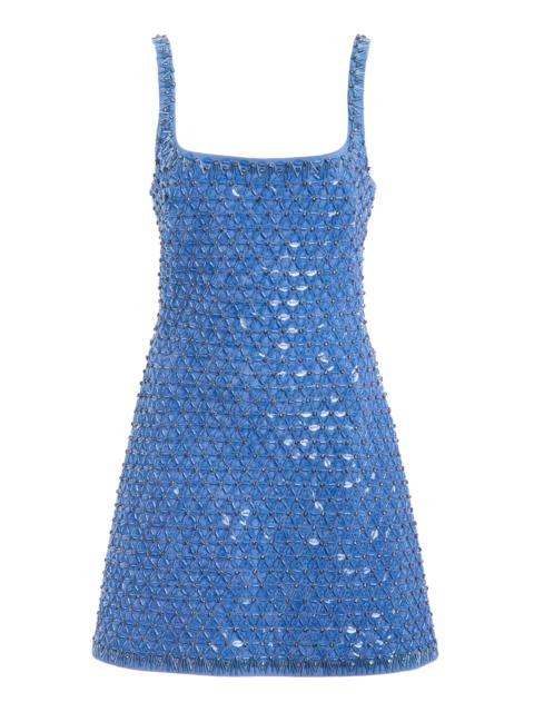 Ziva Embellished Mini Dress blue