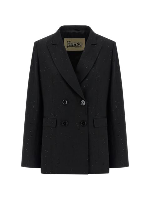 sequin-appliqué double-breasted blazer