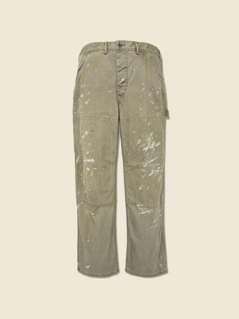 Piece Dyed Paint Splatter N3 Carpenter Pant - Olive