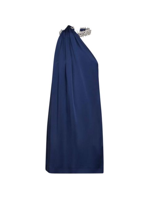 asymmetric pearl-necklace mini dress