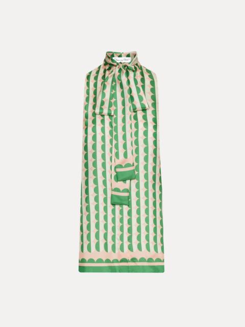 GEOMETRIC CIRCLE SILK TWILL SLEEVELESS BLOUSE