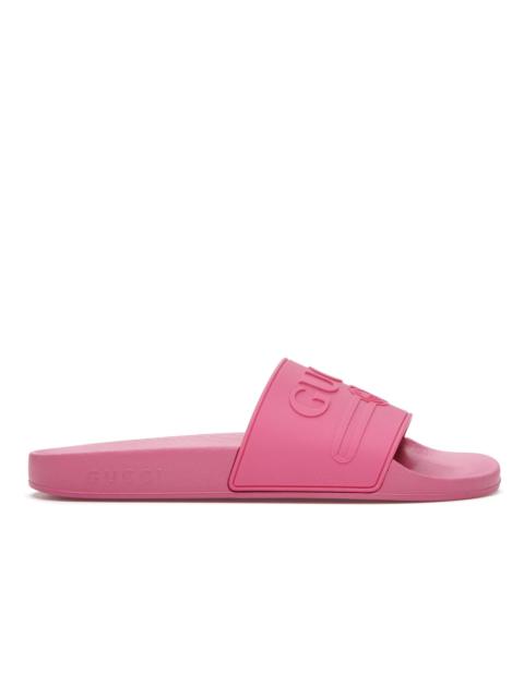Gucci Logo Slide Pink Rubber