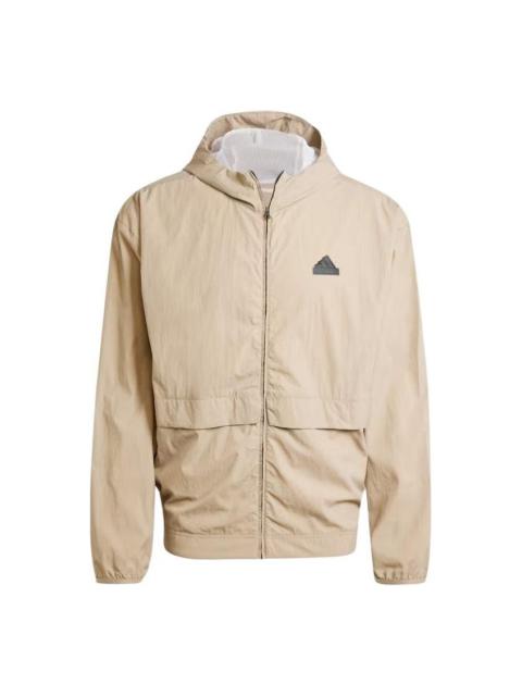 adidas City Escape Full-Zip Hoodie Asia Sizing 'Beige' IS9284