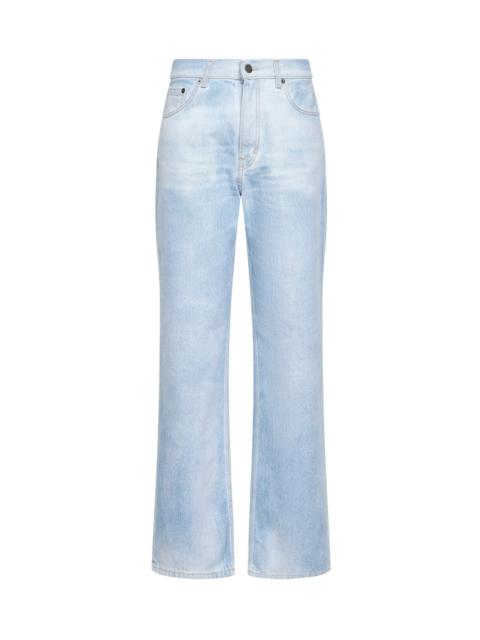 Blue cotton denim Korea slightly flared jeans