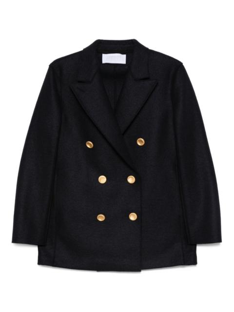 gold-button double-breasted coat