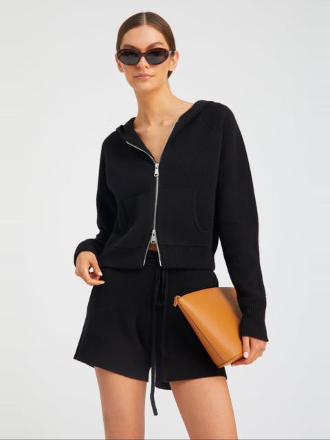 BLACK CASHMERE SWEATSHORTS