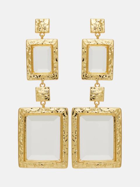 Embellished gold-plated drop earrings