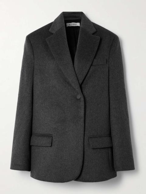 Asymmetric recycled wool-blend blazer