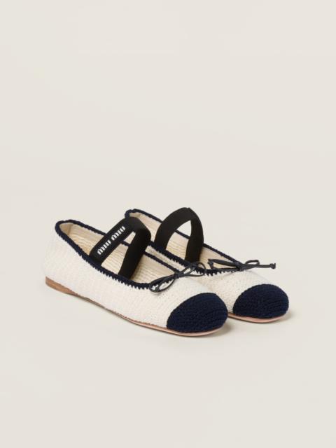 Crochet knit ballerinas