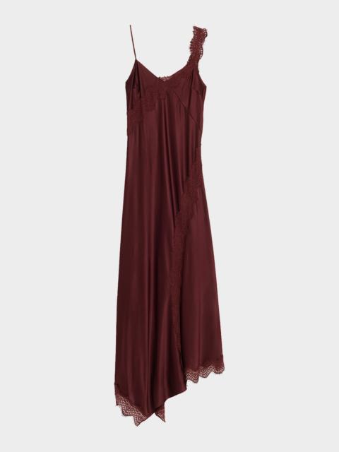 Vernon Lace-Trim Satin Slip Dress