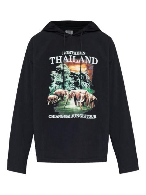 printed hooded hoodie