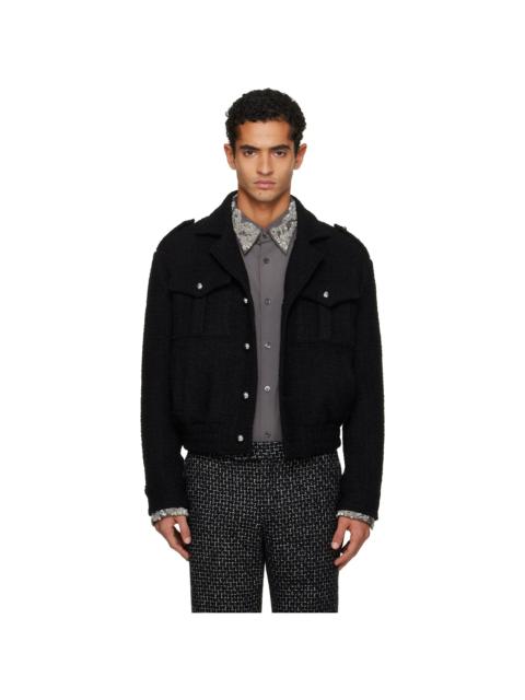 Black Military Bomber Jacket