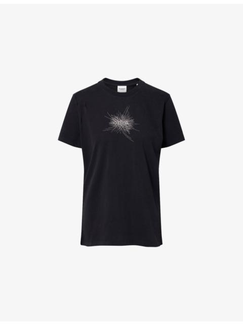 Zoeline Embroidered Cotton-Jersey T-Shirt