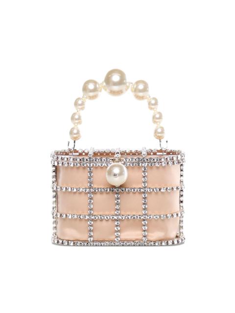 crystal faux-pearl mini bag