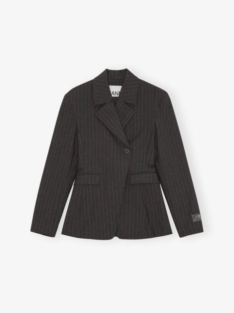 BLACK PINSTRIPE BLAZER