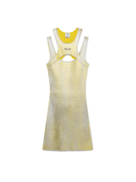 Yellow Foil Printed Mini Dress | Casablanca Paris