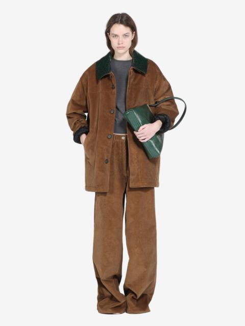 VELVET JACKET WITH CONTRASTING COLLAR