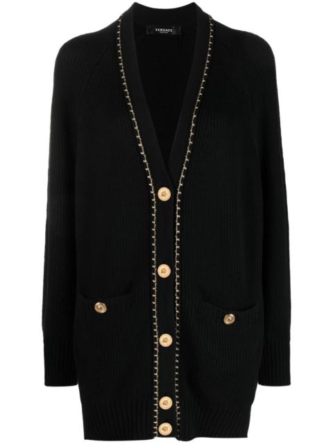 button-fastening long-sleeve cardigan