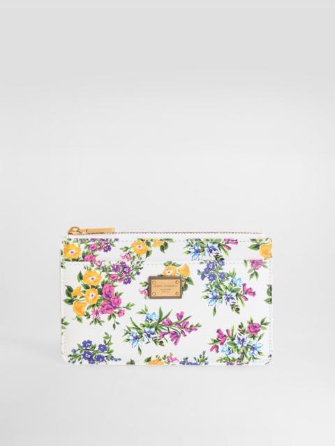 Printed calfskin card holder