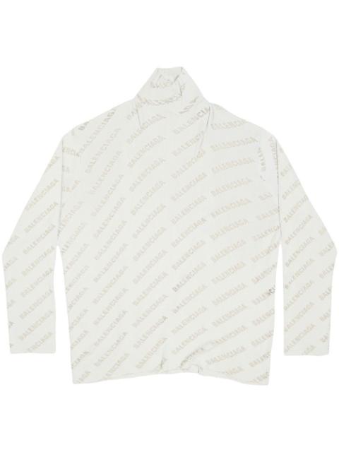 logo-print ribbed-knit jumper