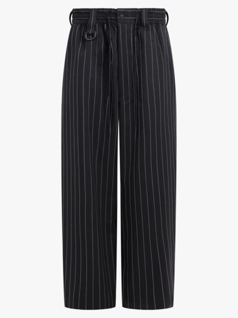 PINSTRIPE SPORT UNIFORM WIDE-LEG TROUSER | BLACK