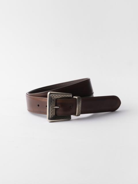Antiqued leather belt