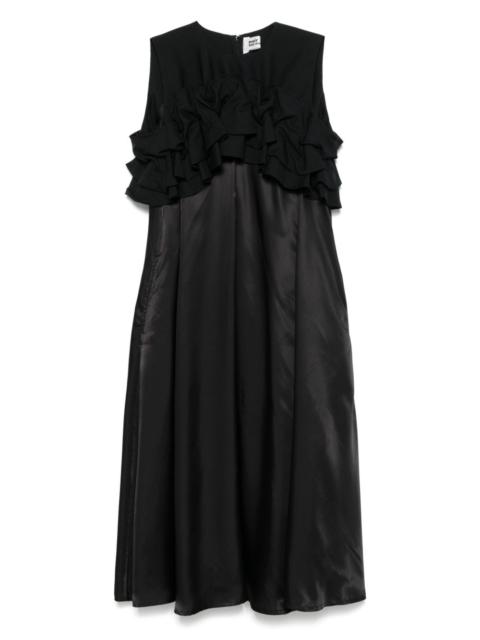 ruffle-detail midi dress