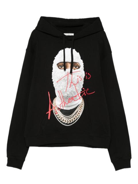 graphic-print cotton hoodie