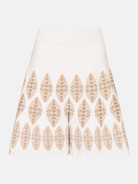 High-rise jacquard shorts