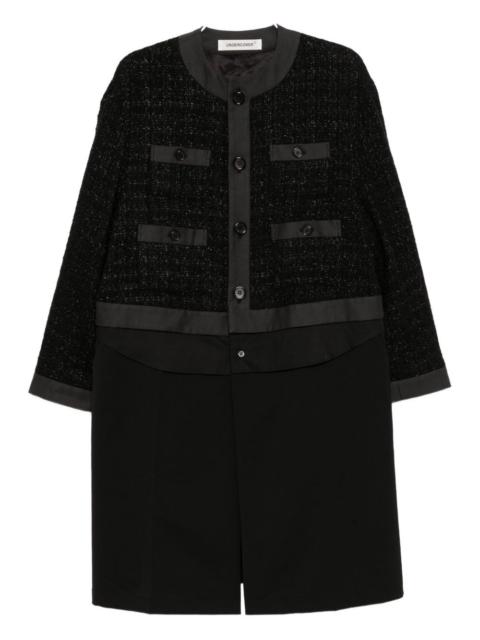 wool-blend tweed coat