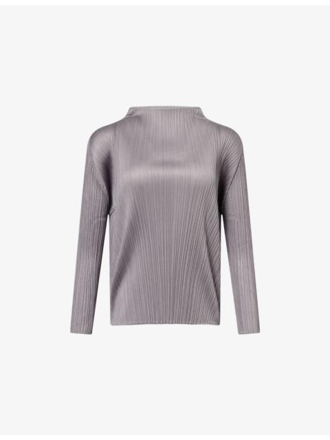 Slim-Fit Long-Sleeves Knitted Top