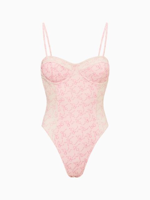 Mina Floral Bow Print One-Piece Swimsuit