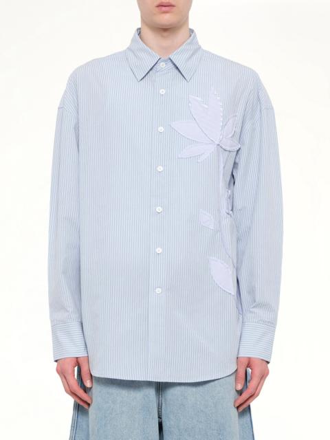 Plants Patched Shirt in Blue Stripe