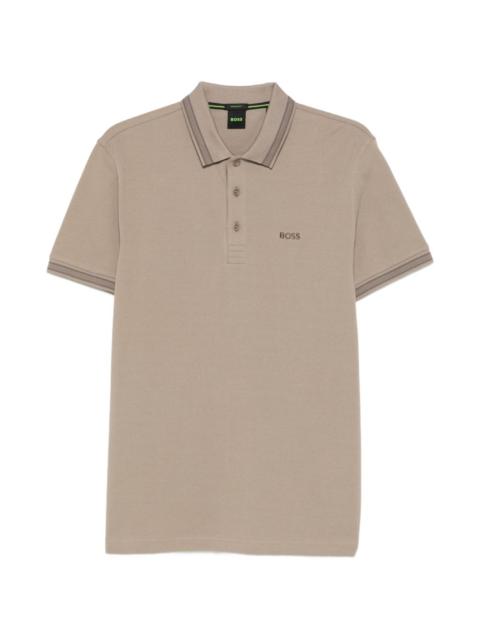 short-sleeve striped polo shirt
