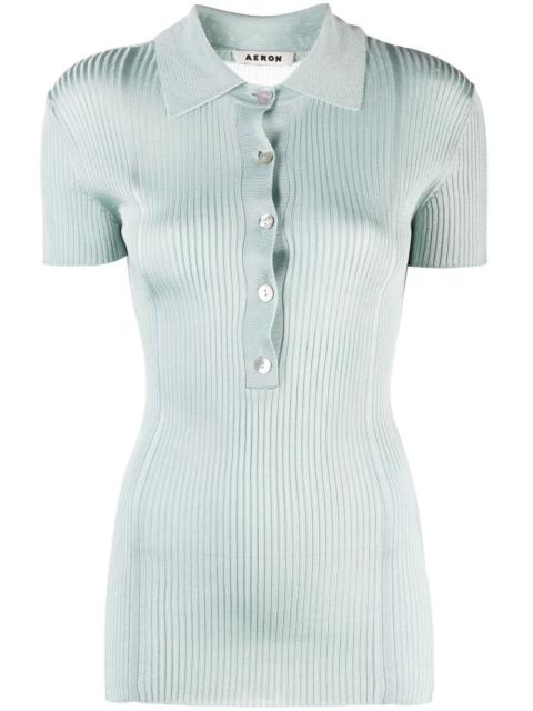 knitted short-sleeve top