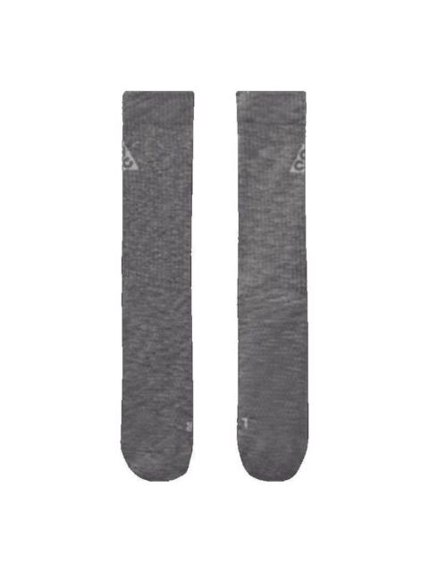 Nike SS22 ACG Solid Color Logo Casual Breathable Sports Socks One Pair Gray DA2599-065