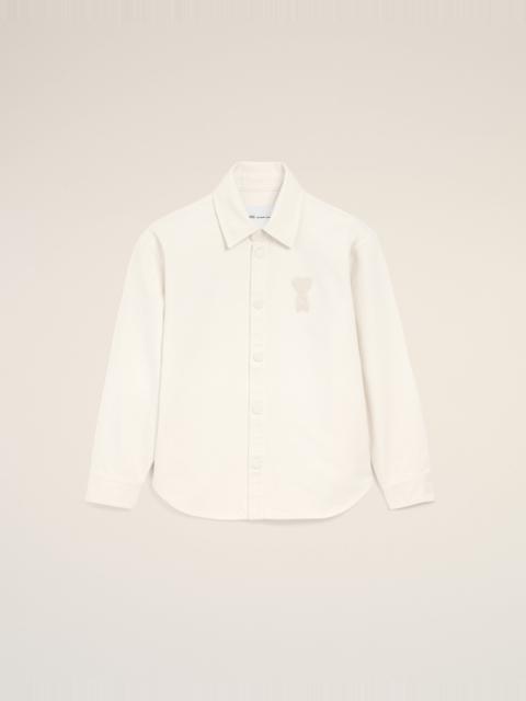 WHITE COTTON KNITTED AMI DE COEUR OVERSHIRT