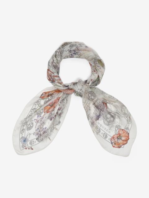 Skull & Spider Floral Scarf