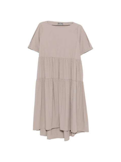 tiered short-sleeve midi dress