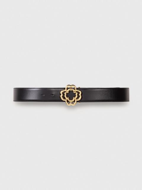 Leather belt with Clover logo