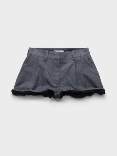 Grisaille and antiqued satin shorts