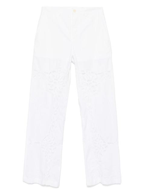 lace-panel trousers