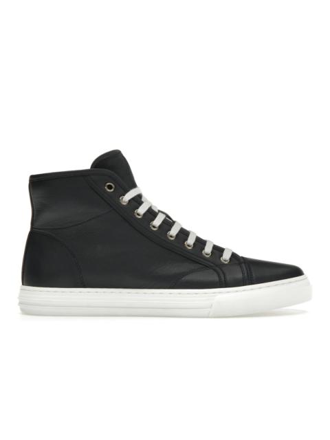 Gucci Leather High Top Sneaker Dark Blue