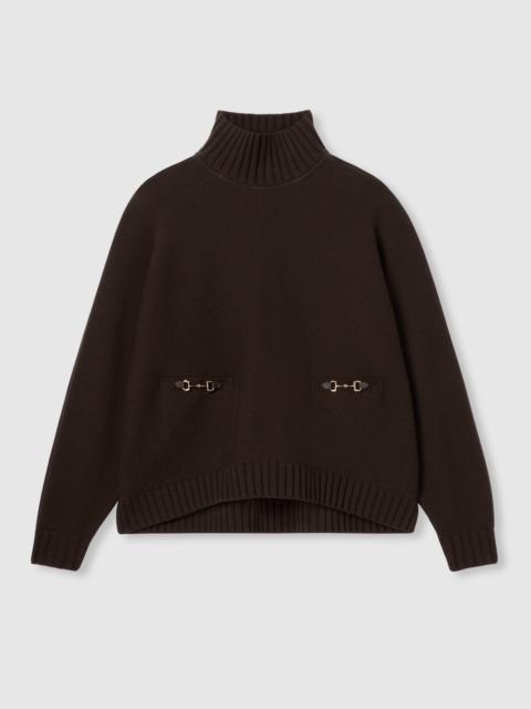 Wool cashmere sweater with Horsebit