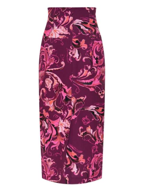 floral-print midi skirt
