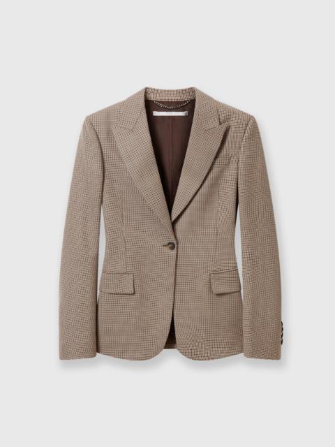 Oversized Houndstooth Single-Breasted Blazer